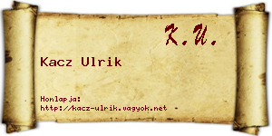 Kacz Ulrik névjegykártya